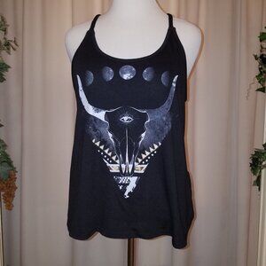 Black grey racer back w design on front XL